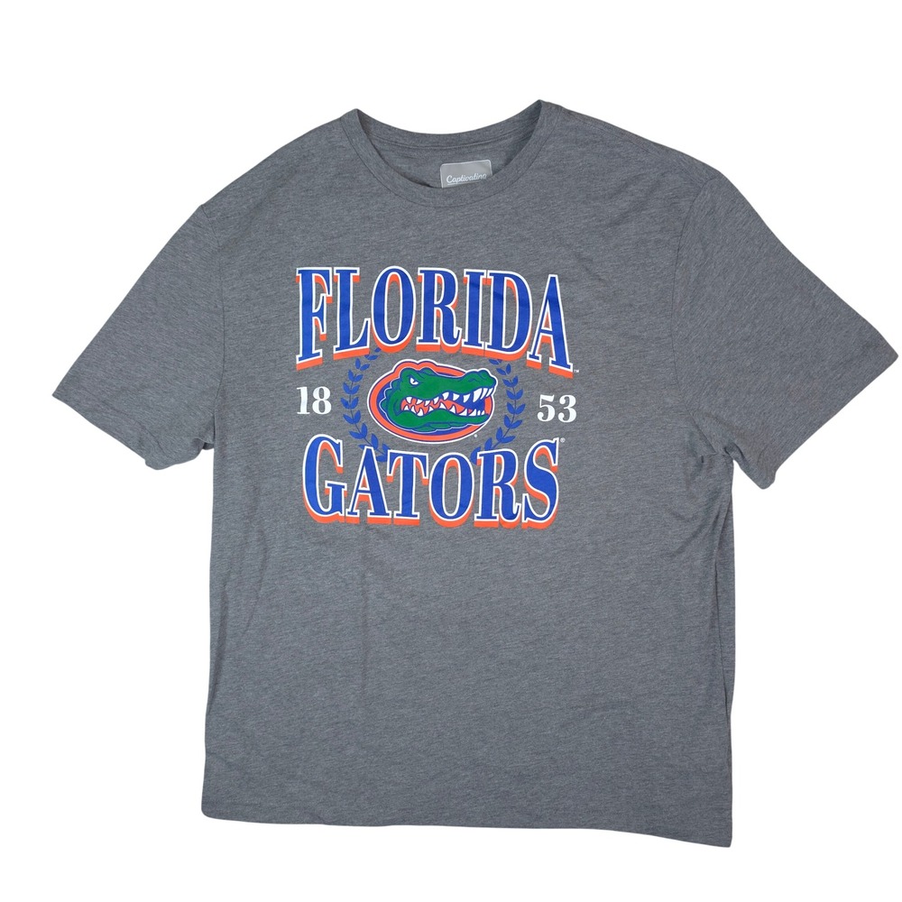 Captivating Florida Gators T-Shirt Mens XL Gray Short Sleeve Graphic Tee NCAA